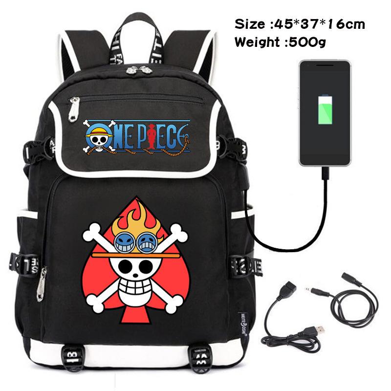 One Piece themed student backpack with fashionable and versatile printed design.