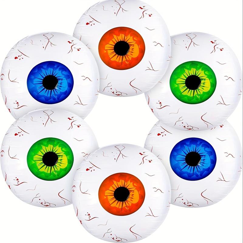 Halloween 1D Inflatable Eyeball Balloons 11 inch Horror Theme Party Indoor Outdoor Garden Lawn Party Decor Bloodshot Eyeballs