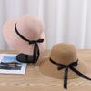 Cappello Estivo da Donna in Paglia Cappello da Sole alla Moda Marca Moda Fiocco Cappello da Sole Pieghevole Copri Viso Solare Cappello a Bordo Largo