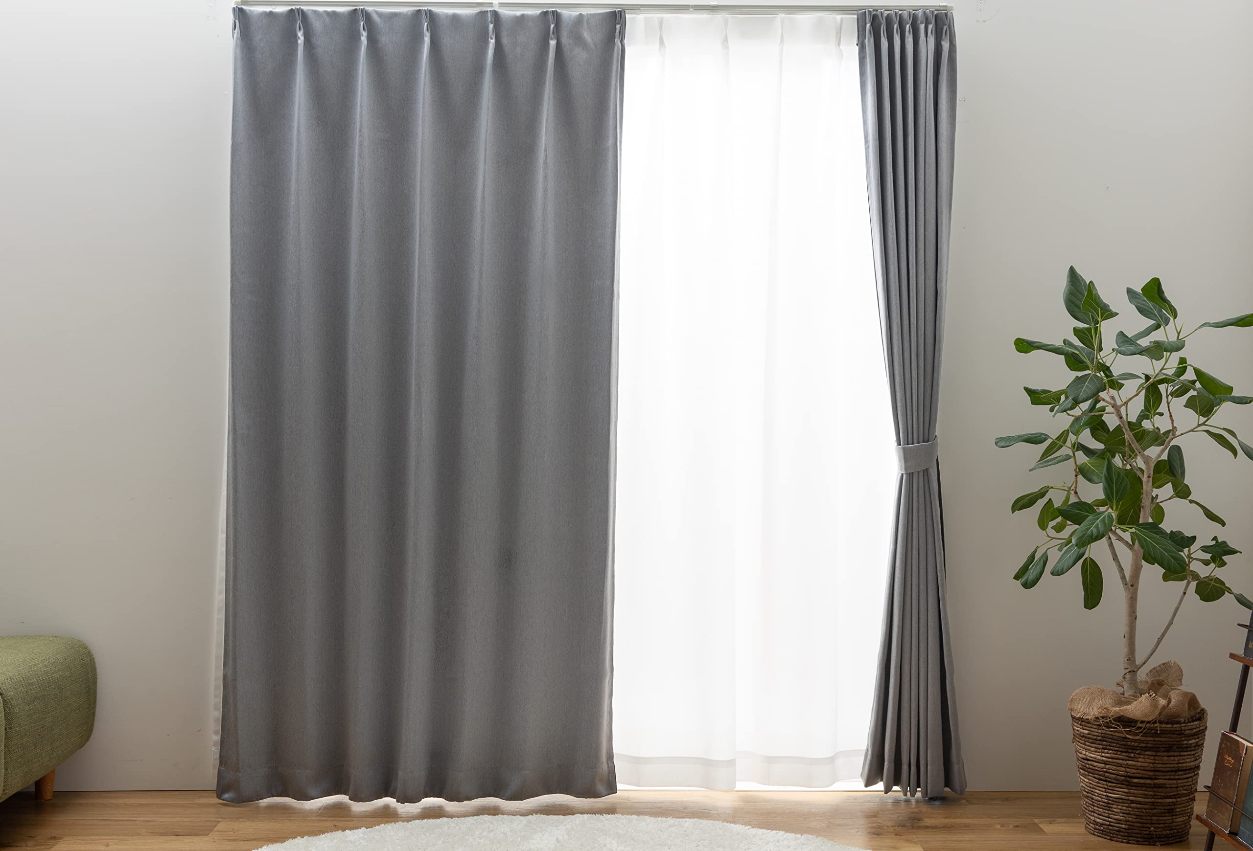 

Univer Drape Level 2 Shape 200cm Wide x 220cm Canal 1 Panel Curtains, Blackout, Memory, Long, Washable, Gray, Style, серый