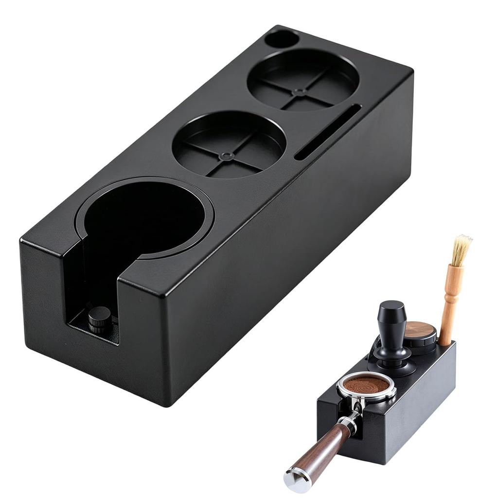 SensaBliss Espresso Tamping Station Coffee Tamper Holder Base with Portafilter ABS 51/53/58mm Barista Accessory 24cm