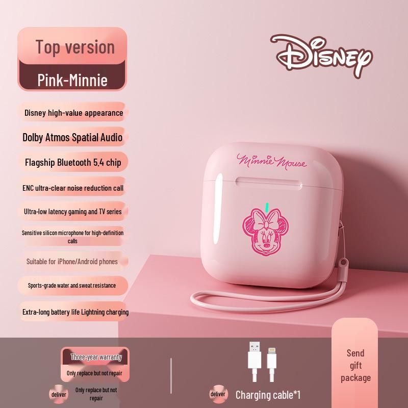 

Disney A4 Wireless Bluetooth Headphones: Cute Cartoon Design, Semi-in-Ear, Ultra-Long Battery Life