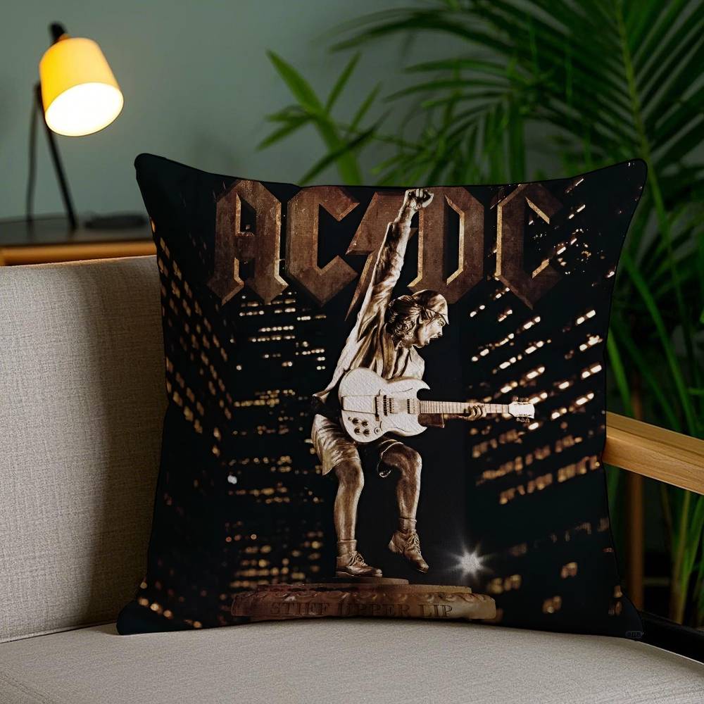 ACDC Band Klassiskt Vintage Kuddfodral Anti-kvalster Osynlig Dragkedja Soffa Säng