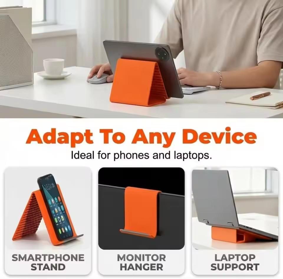 Lazy Portable Phone Stand Silicone Desktop Tablet Laptop Holder Creative Flexible Foldable Transforming Stand Travel Accessory