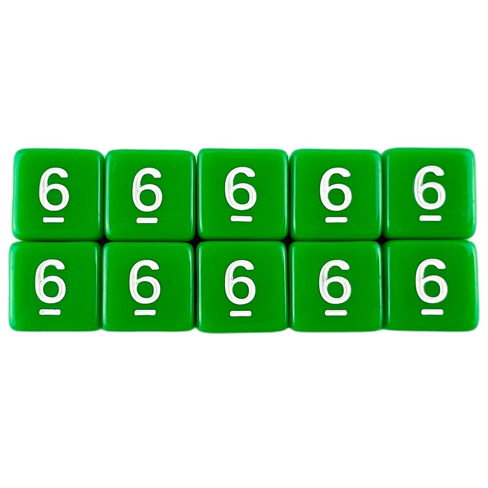 10pcs 6 Sided Dice Digital Game Dice for DND Board Game