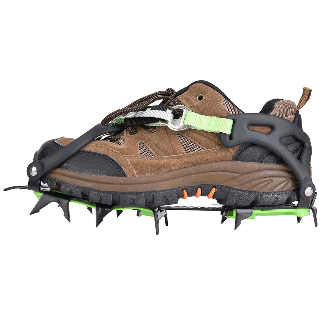 1 Pair 14 Teeth Ice Crampons Anti Slip Shoe Grips Spikes Cleats for Outdoor Snow Hiking Climbing