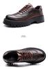 Men's British Style Thick-Soled Crocodile Pattern Leather Shoes - Versatile Non-Slip Casual Footwear