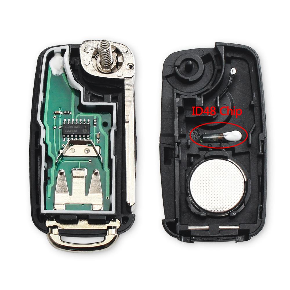 KEYYOU 434MHz ID48 Chip 5K0837202AD Car Remote Key for Volkswagen GOLF PASSAT Tiguan Polo Jetta Beetle Hella