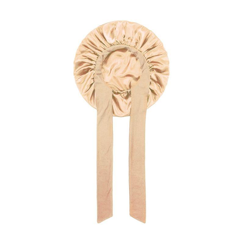 

ABWR-Women Hat Night Sleeping Shower Cap High Elastic Hair Bonnet Hat Head Cover Hair Care Bonnet Nightcap Easy To Use Gold
