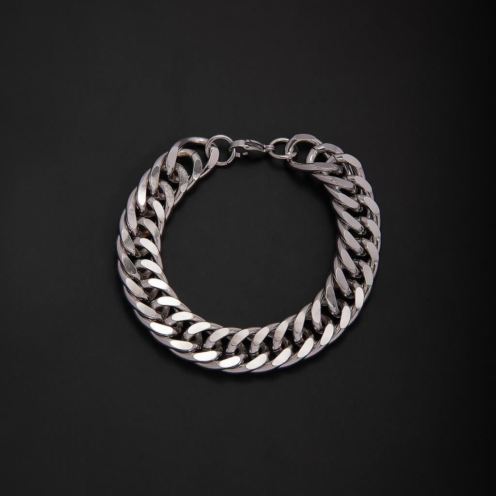Stainless Steel Cuban Chain Men's Bracelet - Versatile Hip Hop Style