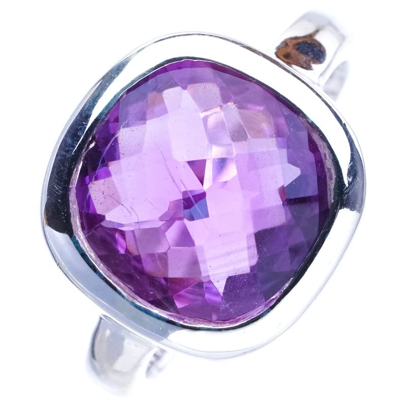 

StarGems Natural Amethyst Handmade 925 Sterling Silver Ring 7.5 E9237