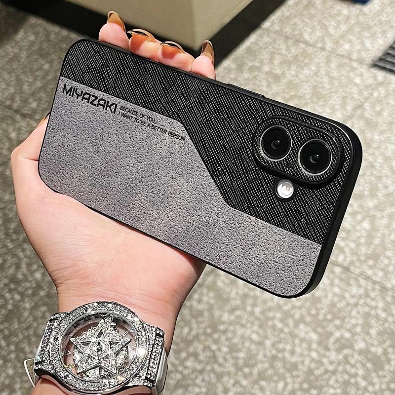 Luxury Double Color Leather Pattern Phone Case for iPhone 16 15 14 13 Pro Max PU Shockproof Cover
