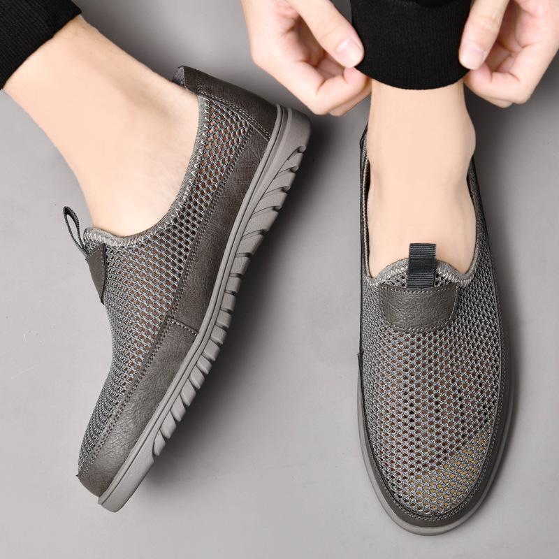 Mesh Shoes Men's Breathable Thin Mesh Casual Sports One Pedal Lazy Versatile Trendy Shoes