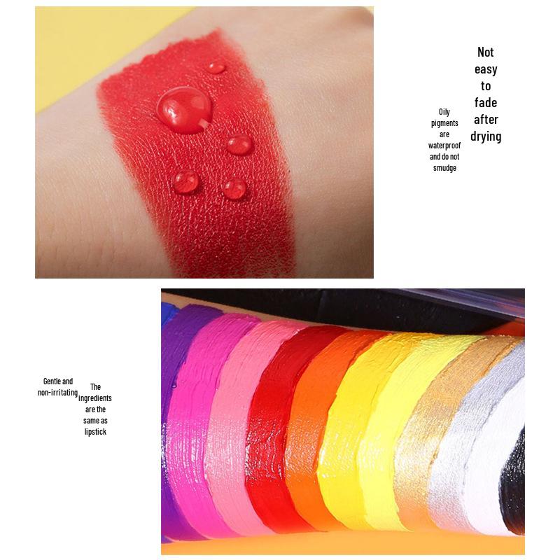 ASARUYA 12-Color Face Paint Stick for Kids' Stage Performance Makeup