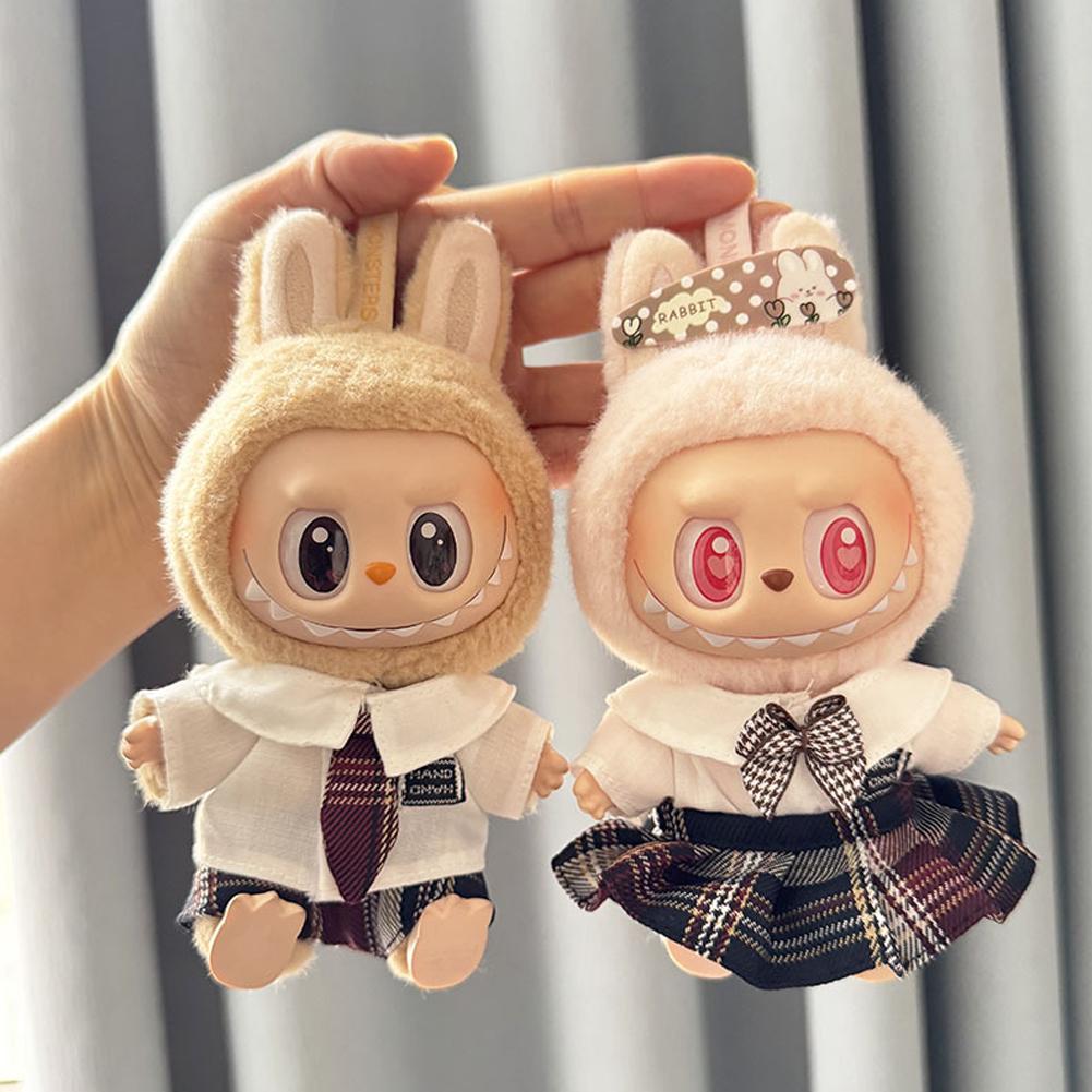 For 17CM Labubu Valentine's Clothes Pendant Labubu Sitting Party Innocent Couple Suit Dolls Accessories Decoration