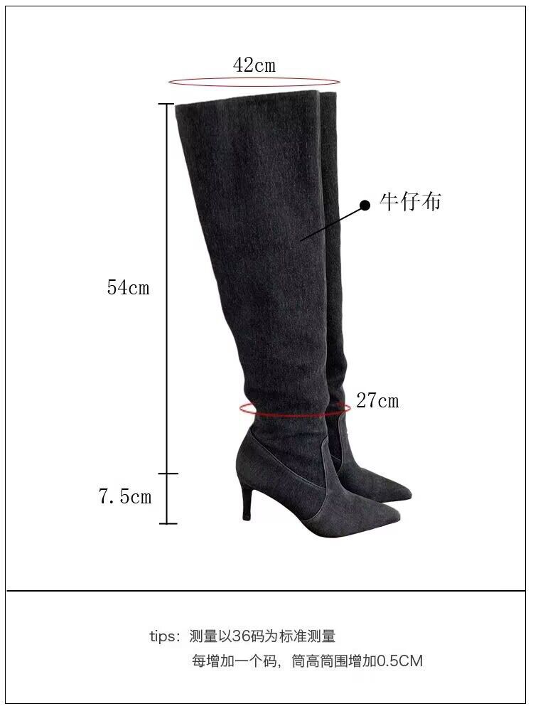 Women's Boots 2026 Retro Spicy Cowboy Boots Thin Heel Pointed Stacked Boots Wide Tube Long Tube Boots