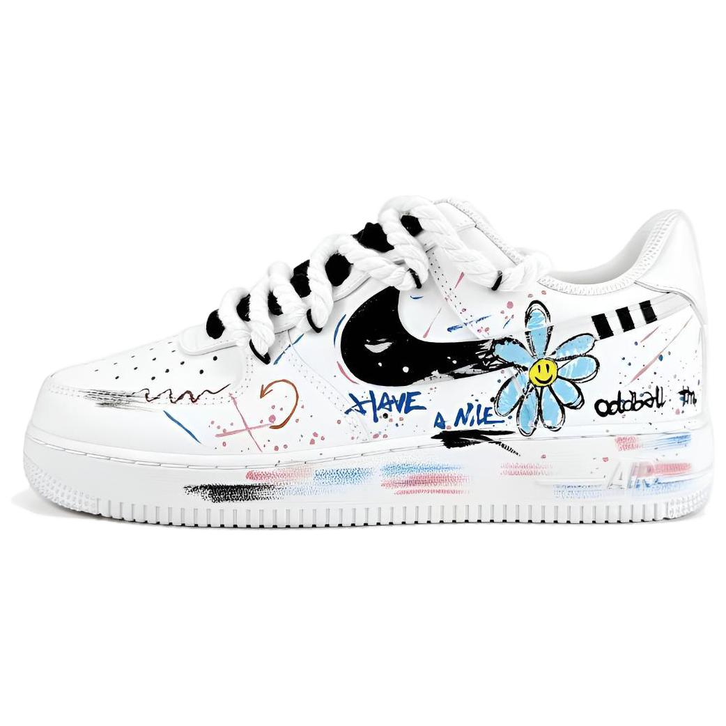 Nike Air Force 1 Air Force 1 GD Graffiti Low-Top Skateboard-Schuhe Unisex Weiß CW2288-111(Team405-GD) 43