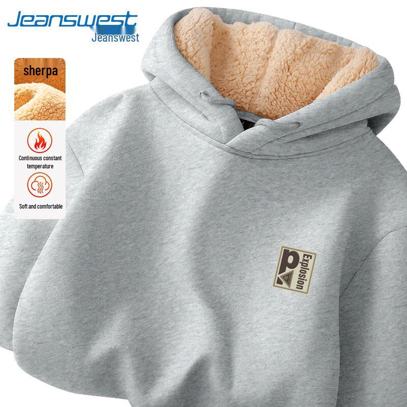 Jeanswest Men's Fleece Lined Print Hooded Sweatshirt