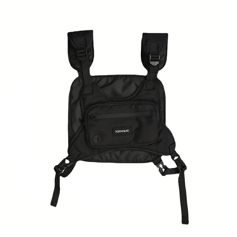

ISGTDRM Chest Bag Waist Bag Hip Hop Streetwear Large Capacity Sports Casual Tactical Vest Bags for Men чёрный