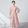 Mulberry silk dress women's summer silk floral slim and thin flower language georgette French long dress temperament young