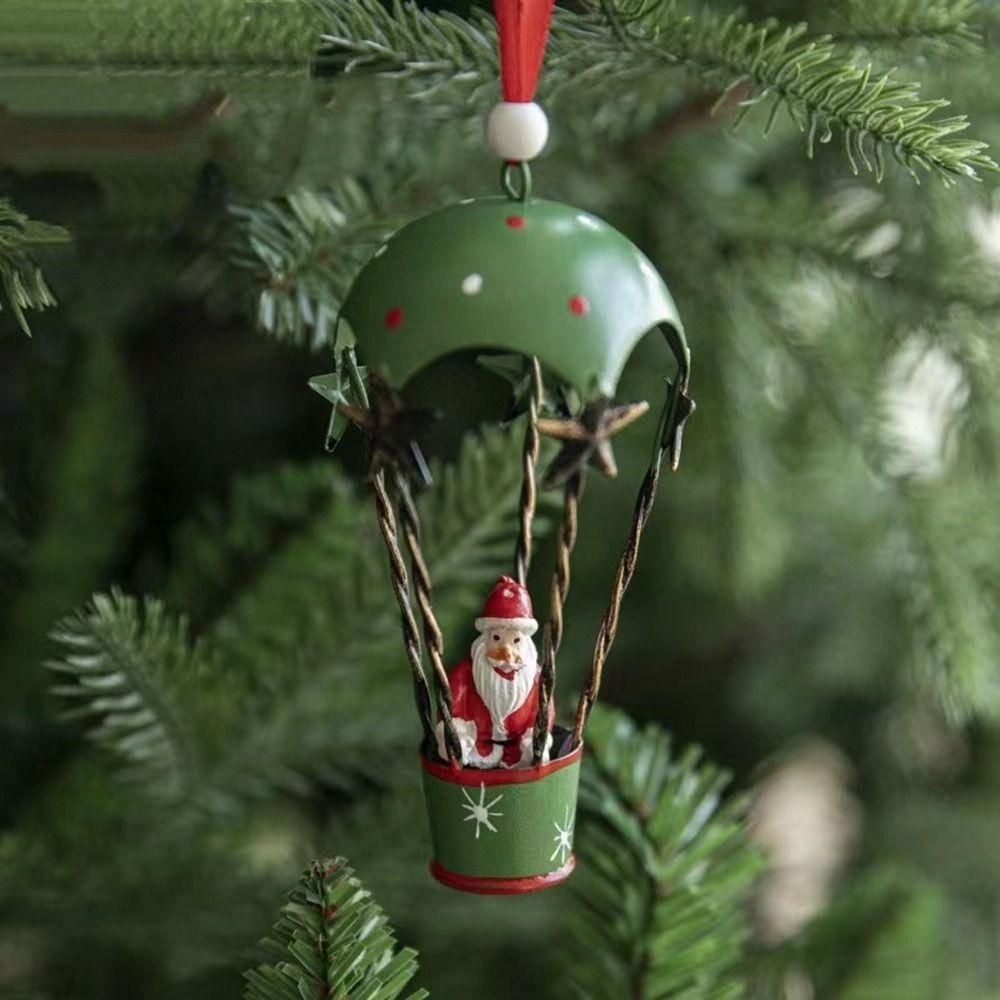 Elk Christmas Parachute Pendant Wrought Iron Christmas Hot Air Balloon Pendant Delicate   New Year