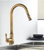 Antique Brass Kitchen Faucet Pull Out Spout Kitchen Faucets Black Single Hole Swivel Hot Cold Water Kitchen Mixer Tap Black