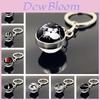 Modern Simple Design Drum Pattern Keychain Double-sided Glass Pendant For Music Lovers