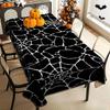 Rectangle Halloween Table Cloth Black White Spider Web Table Cover Waterproof Tablecloth for Indoor Dining Table Halloween Decor