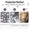 5D Pearl Kit Majestic Lion Pattern DIY Pearl Art Relaxing Handmade Ornament Home Wall Desktop Decoration for Beginners