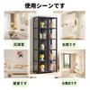 TUIYIDUO Showcase Figure Display Case Shelf Bamboo Frame Transparent Acrylic Dustproof Design Japanese Manual Included 5-Tier