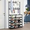 A clothes hanger and shoe rack at the entrance, used for storing shoes, clothes, jackets, hats, bags, umbrellas in the hallway