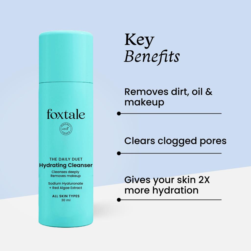 Foxtale Gentle Hydrating Face Wash with Hyaluronic Acid, Vitamin B5 | Deep Pore Cleansing | Dirt Control | Make-up Remover | Cleanser For Men & Wom