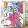 Vintage Floral Print Shower Curtain Set Waterproof Bathroom Decoration for Home Decor