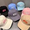 Korean Tide Brand Baseball Cap Couple Simple Versatile Letter Embroidered Cap Showing a Small Face Soft Top Sunshade Big Brim