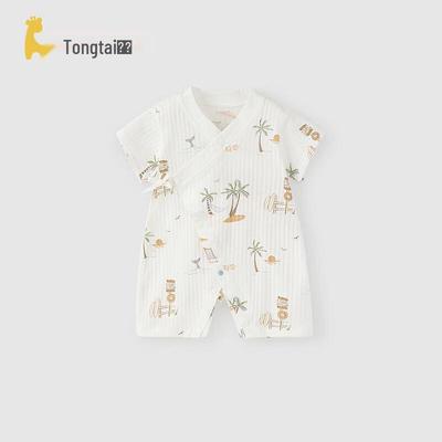 TONGTAI Baby Summer Pure Cotton Jacquard Romper