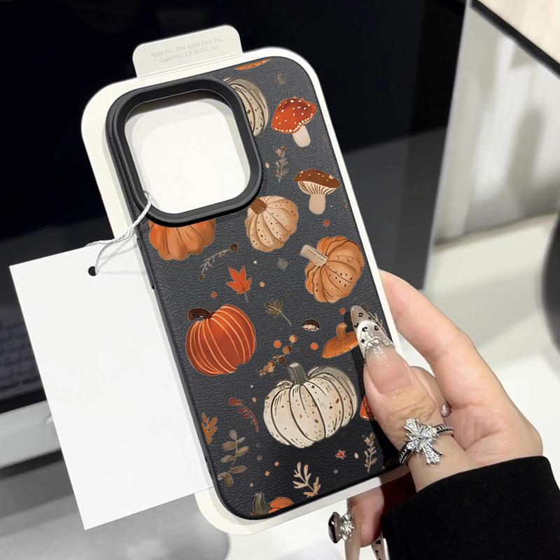 

Autumn-Themed Hand-Painted Pattern Phone Case For iPhone 16 Pro Max 15 Plus 14 13 12 11 17 Air XS XR X Faux Leather Soft Cover iPhone 15