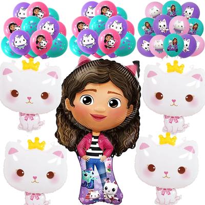 Hot Gabby Dollhouse Cats Balloon Birthday Decoration Disposable Balloon For Kilds Party Supplies
