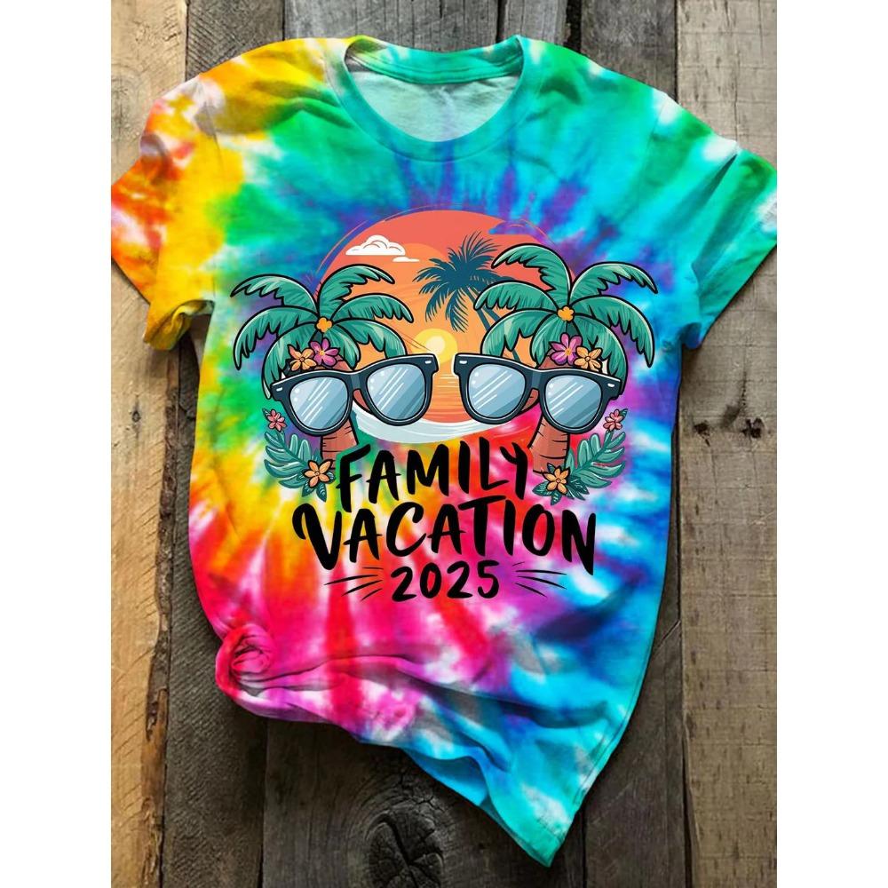 Summer Women s Prints Colorful T-Shirts Hawaii Short Sleeve Tee Tops Prints O-Neck Summer Casual Women s Clothing S