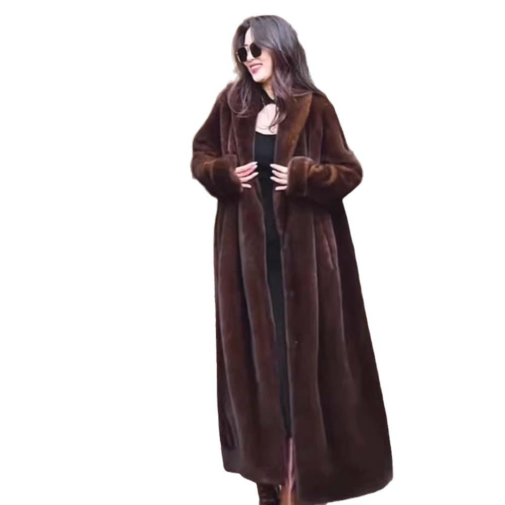Nový kabát z umělé kožešiny Dámský Mladý Špičkový Ekologický Vlasatý Norkový kabát Prodloužený Volný kabát