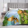 Maya The Bee With Flowers Blanket Cartoon Soft Comfortable Plush Throw Blanket For Couch Bed Camping Flannel Bedspread Bed Cover