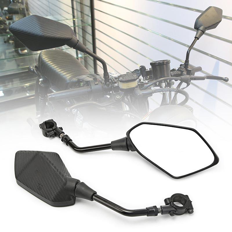 Kolip 2 Pieces Universal Motorcycle Rear View Mirrors, 360° Adjustable Flat Rear View Mirror,  7/8" Handlebars Mounted Rearview Mirror