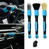 Auto Detailing Brushes 3 Piece Set For Complete Cleaning Car Ducts Crevices And Disks Constructed Of Strong Plastic With Color Ciphered Pulls