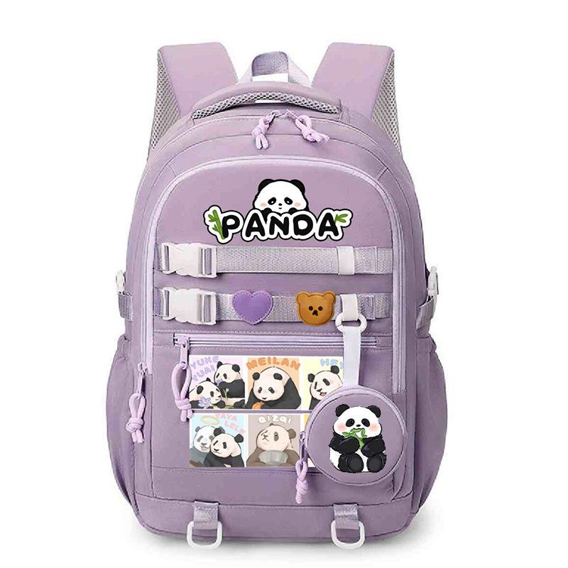 Panda Huahua 2025 New Cute Children's Schoolbag Cross-border Large-capacity Primary and Secondary School Students Lightweight Spine Protection