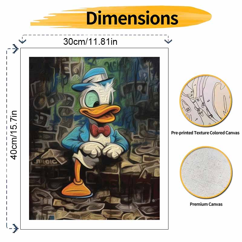 Disney Oil Painting Donald Duck Graffiti Art Handmade Diy Painting Home Decoration Gift
