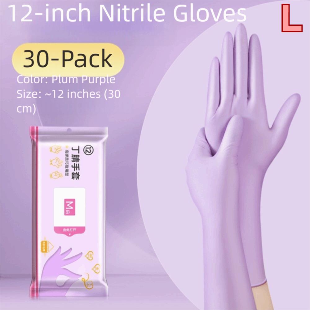 Purple Disposable Latex Gloves Oil-resistant Housework Cleaning Gloves