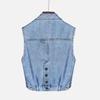 Hooded Korean Style Denim Vest for Women - Versatile Plus Size Outerwear for Spring, Autumn, Winter