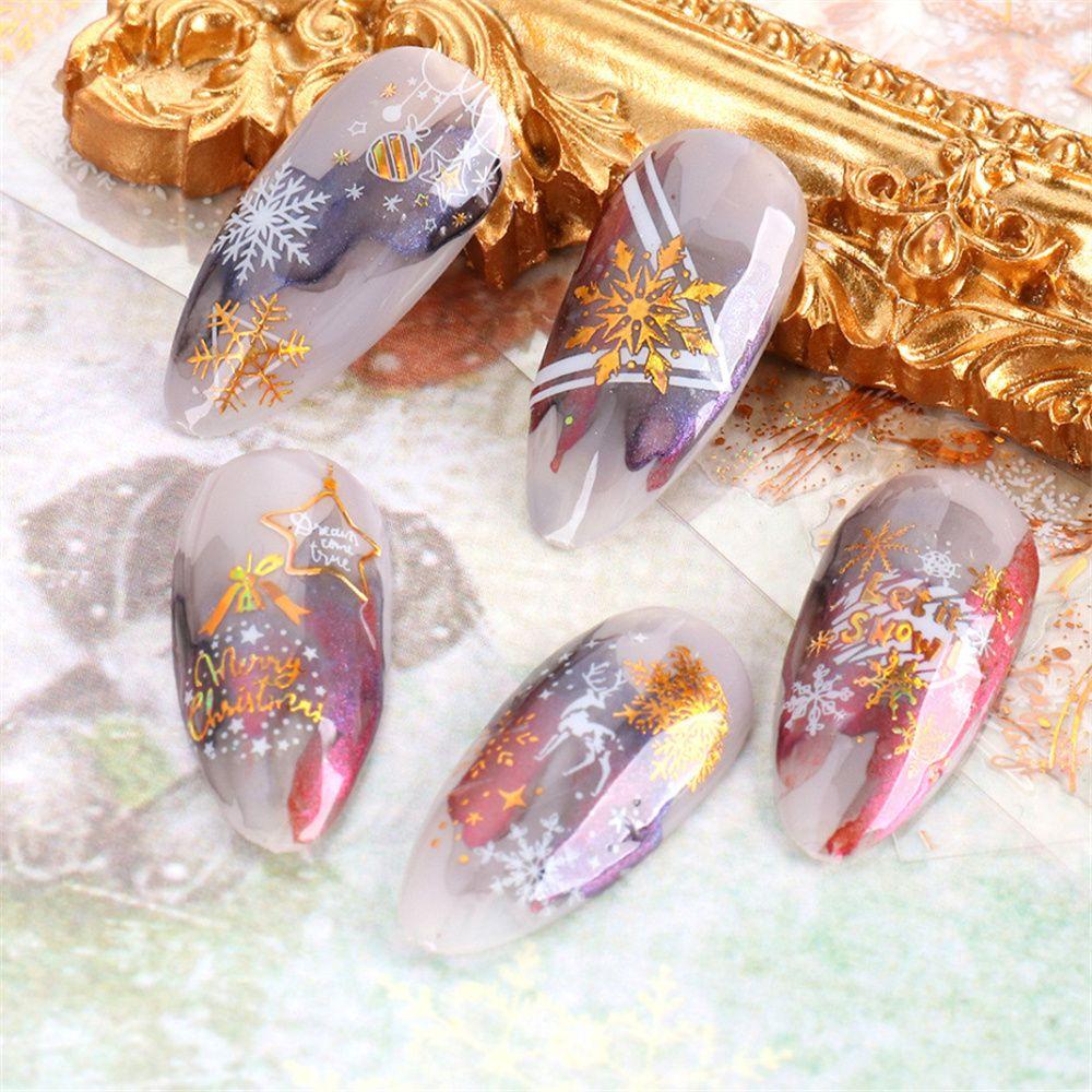 Self Adhesive Snowflake Nail Sticker Christmas Nail Stickers Laser Stickers DIY Nail Decals