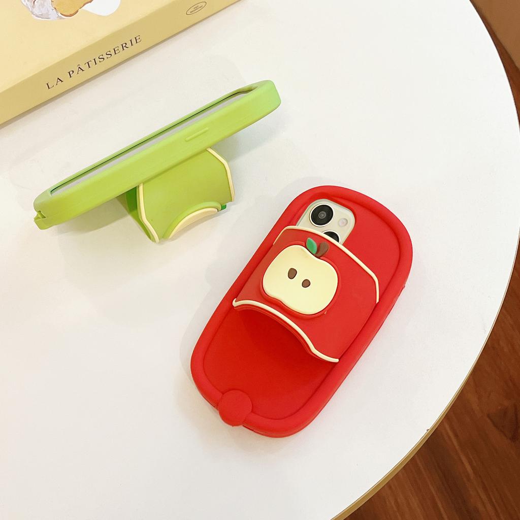 For iPhone 15 Silicone Case Unique Apple Slipper Style Shockproof Phone Back Cover