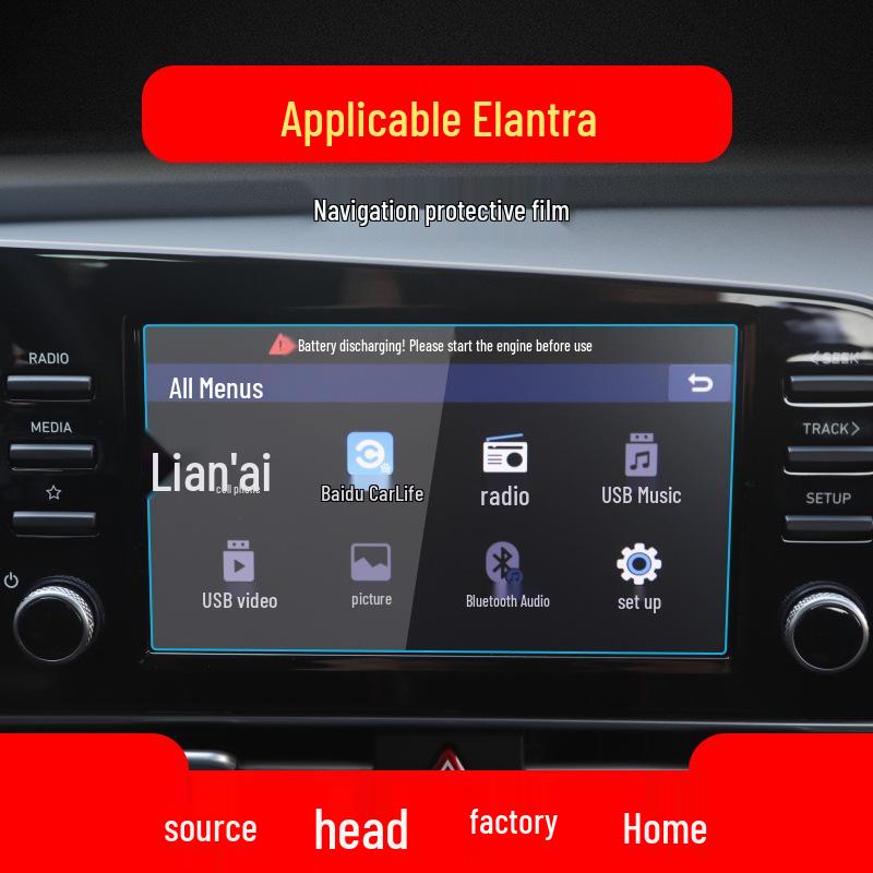 Hyundai Elantra Navigation Screen Protector: Fits 25 Models, Tempered Film for Center Console & Instrument Screen