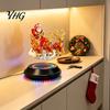 Office Desk Christmas Ornament Floating Santa Sleigh, Magnetic Levitation Santa's Flying Sleigh Ornament, for Holiday Party Display Home, Office,